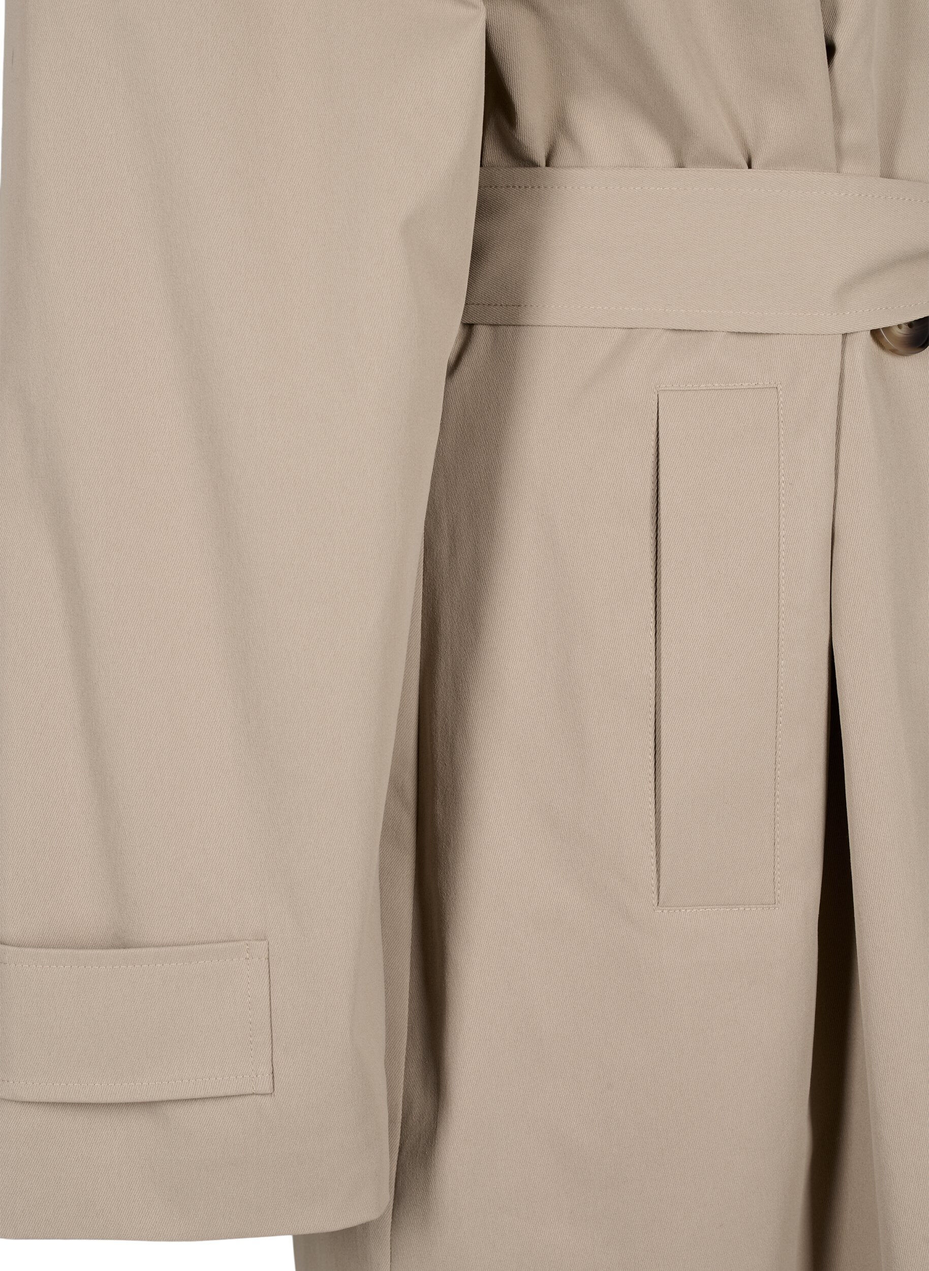 Zizzi Klasyczny dlugi trencz z&nbsp;paskiem, Chinchilla, Packshot image number 3