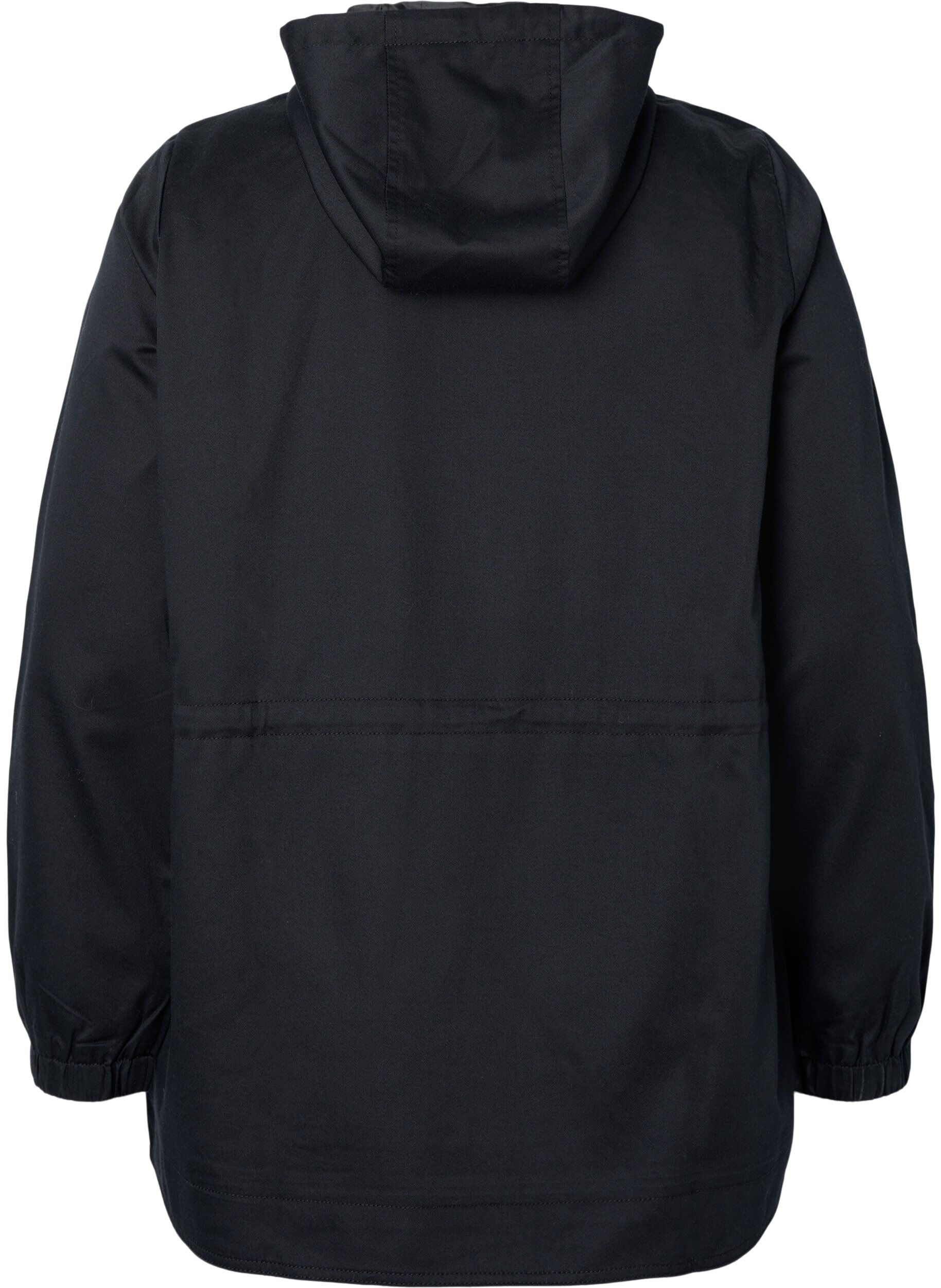 Zizzi Kurtka anorak z kapturem i kieszenia, Black, Packshot image number 1