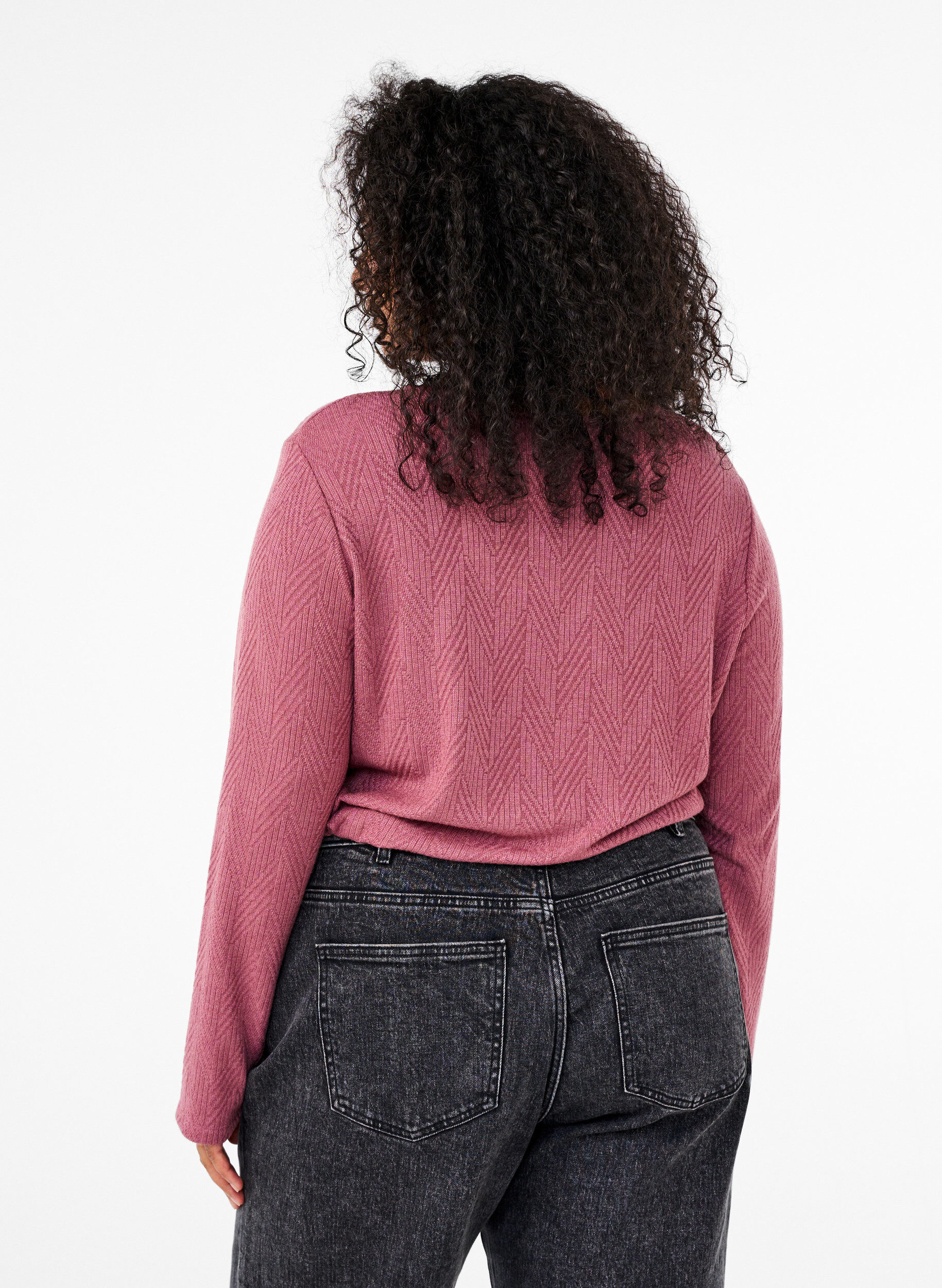 Zizzi Wzorzysta bluzka z dlugimi rekawami, Brązowy, Model image number 2