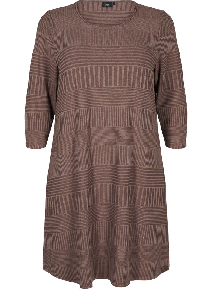 Sukienka z rekawem 3/4 i wzorem w paski, Ch. Martini Mel., Packshot image number 0