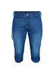 Jeansy capri o dopasowanym kroju z kieszeniami, Niebieskie, Packshot image number 0