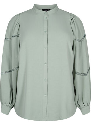 Bluzka koszulowa z szydelkowymi detalami, Green Bay, Packshot image number 0