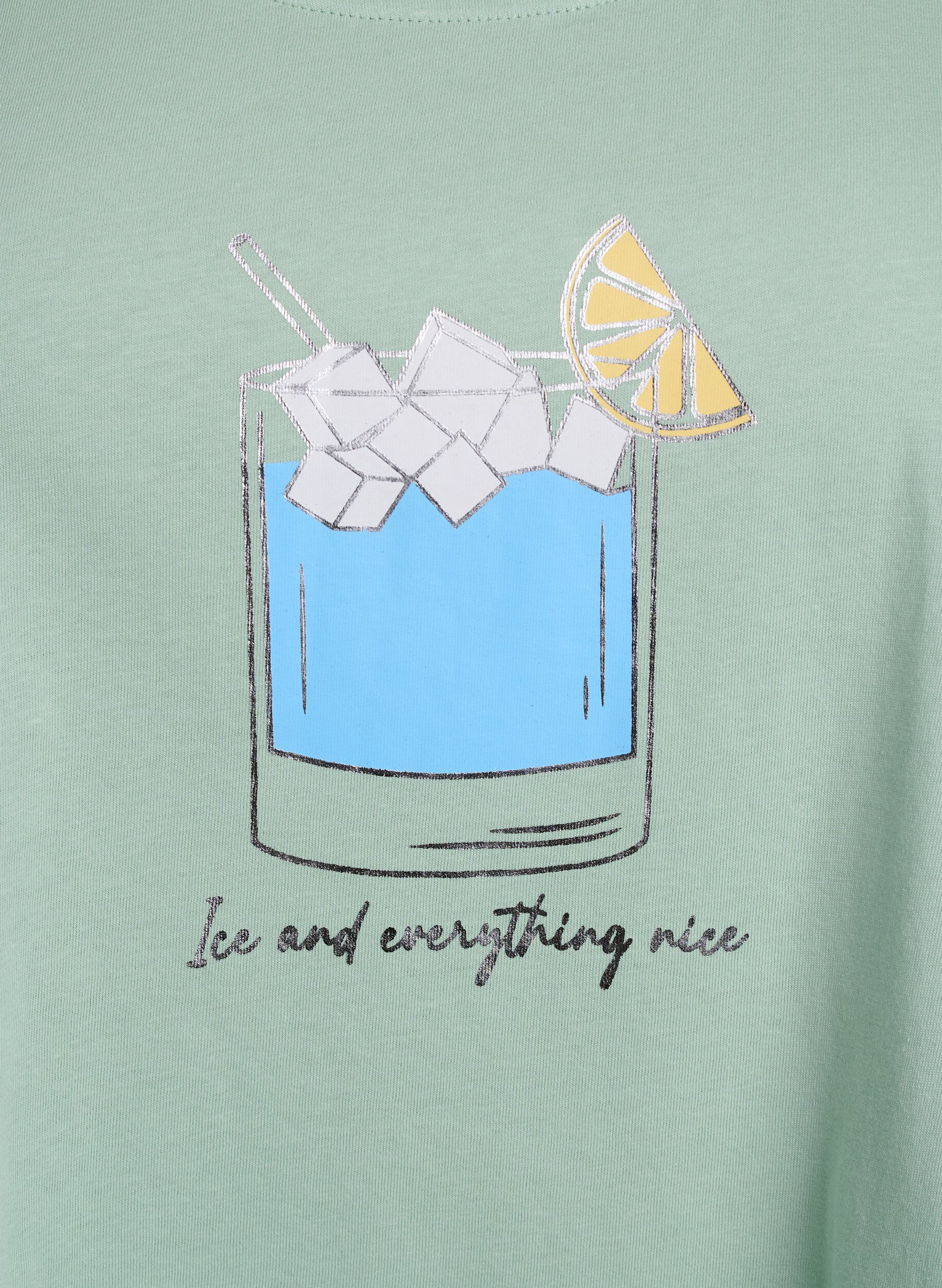 Zizzi Bawelniany top o&nbsp;rozszerzanym fasonie, Zielony, Packshot image number 2