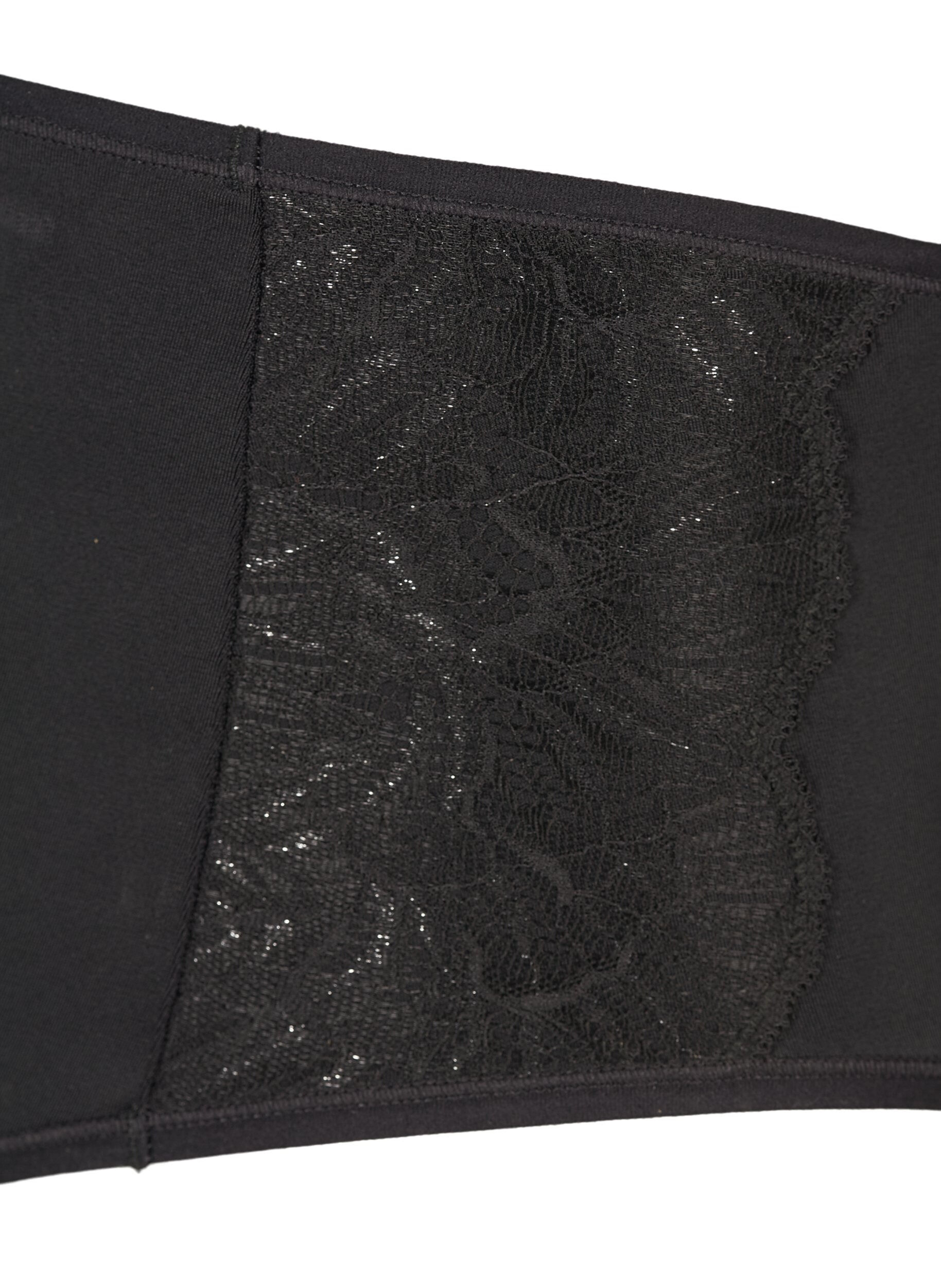 Zizzi2-pack majtki z regularnym stanem, Czarne, Packshot image number 2