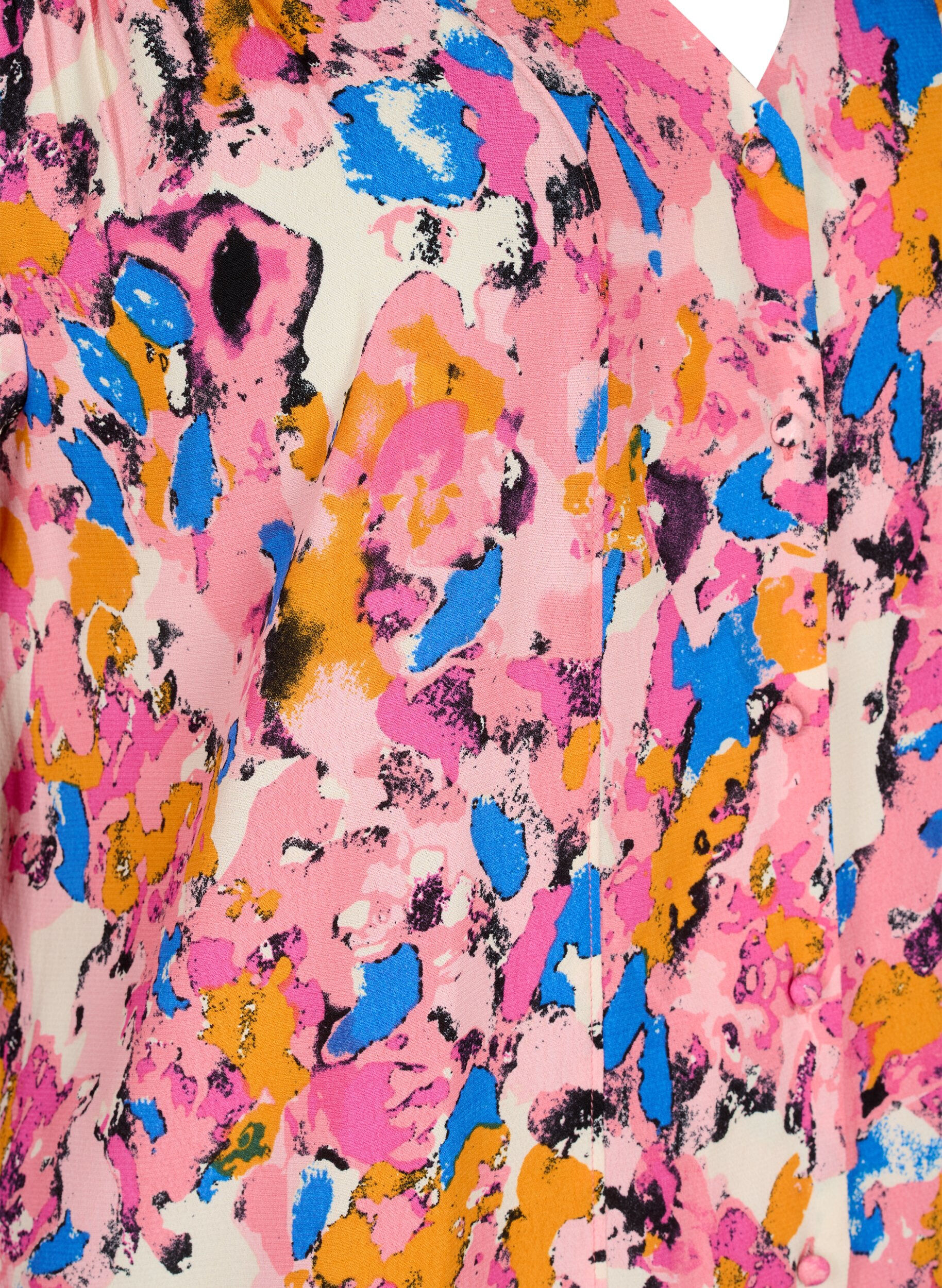 Zizzi Long printed shirt in viscose, Rosebloom GraphicAOP, Packshot image number 2