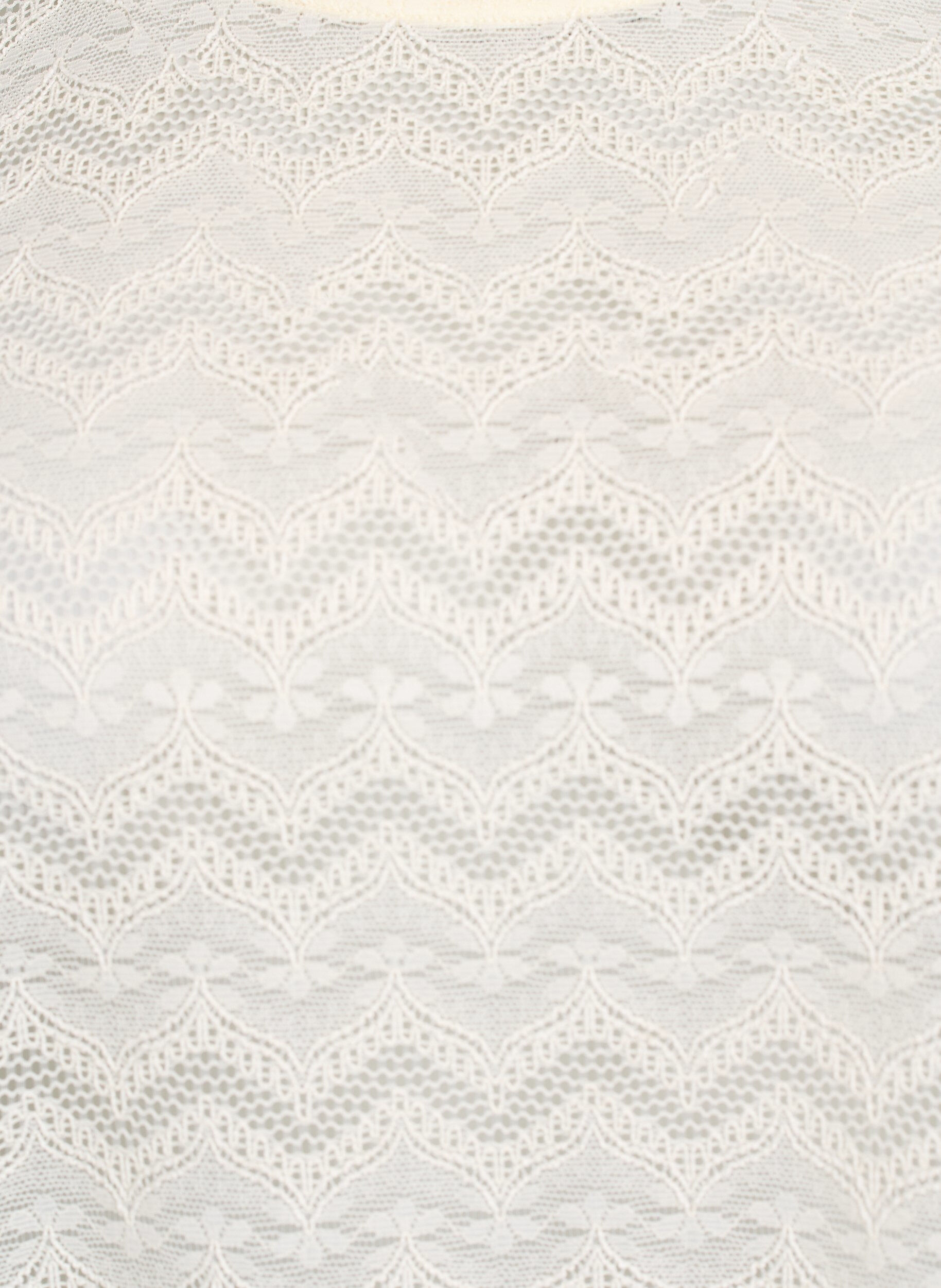 Zizzi Koronkowa bluzka z kr&oacute;tkimi rekawami i falistym dolem, Biały, Packshot image number 2