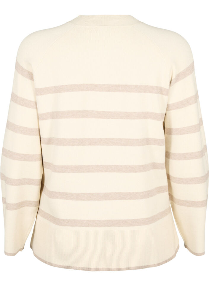 Sweter z mieszanki wiskozy z rozcieciem z boku, Birch W/Simply T., Packshot image number 1