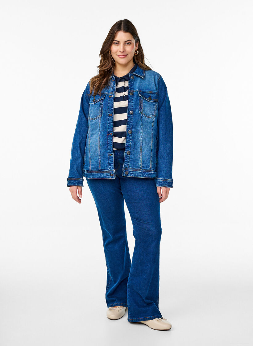 Kurtka jeansowa o klasycznym kroju, Niebieskie, Model image number 1