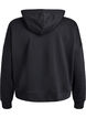 Bluza z kapturem zapinana na suwak i z nadrukiem na piersi, Czarne, Packshot image number 1