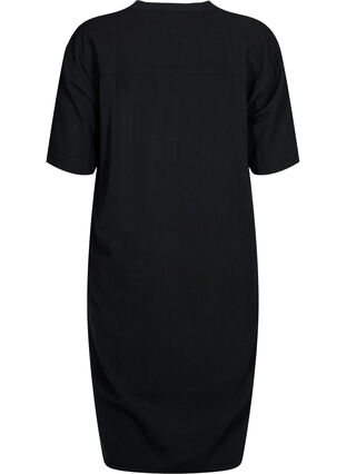 Flash - Bawelniana sukienka midi z krótkim rekawem, Black, Packshot image number 1