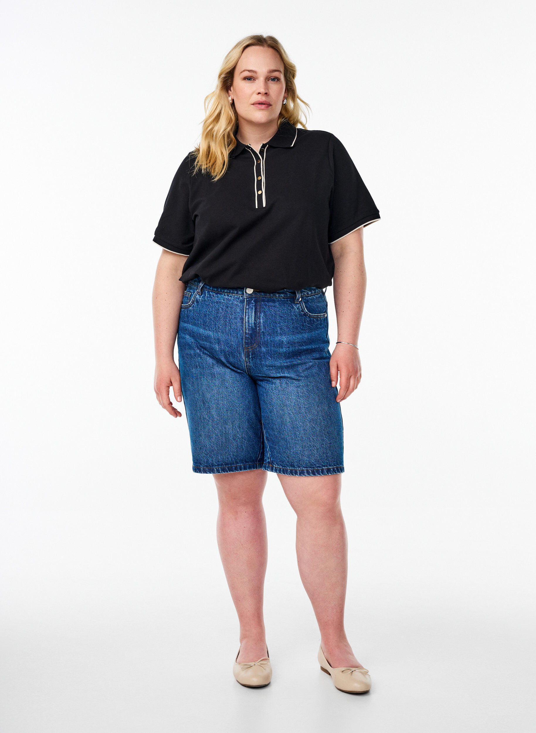 Zizzi Koszulka polo z kr&oacute;tkim rekawem, Czarne, Model image number 1