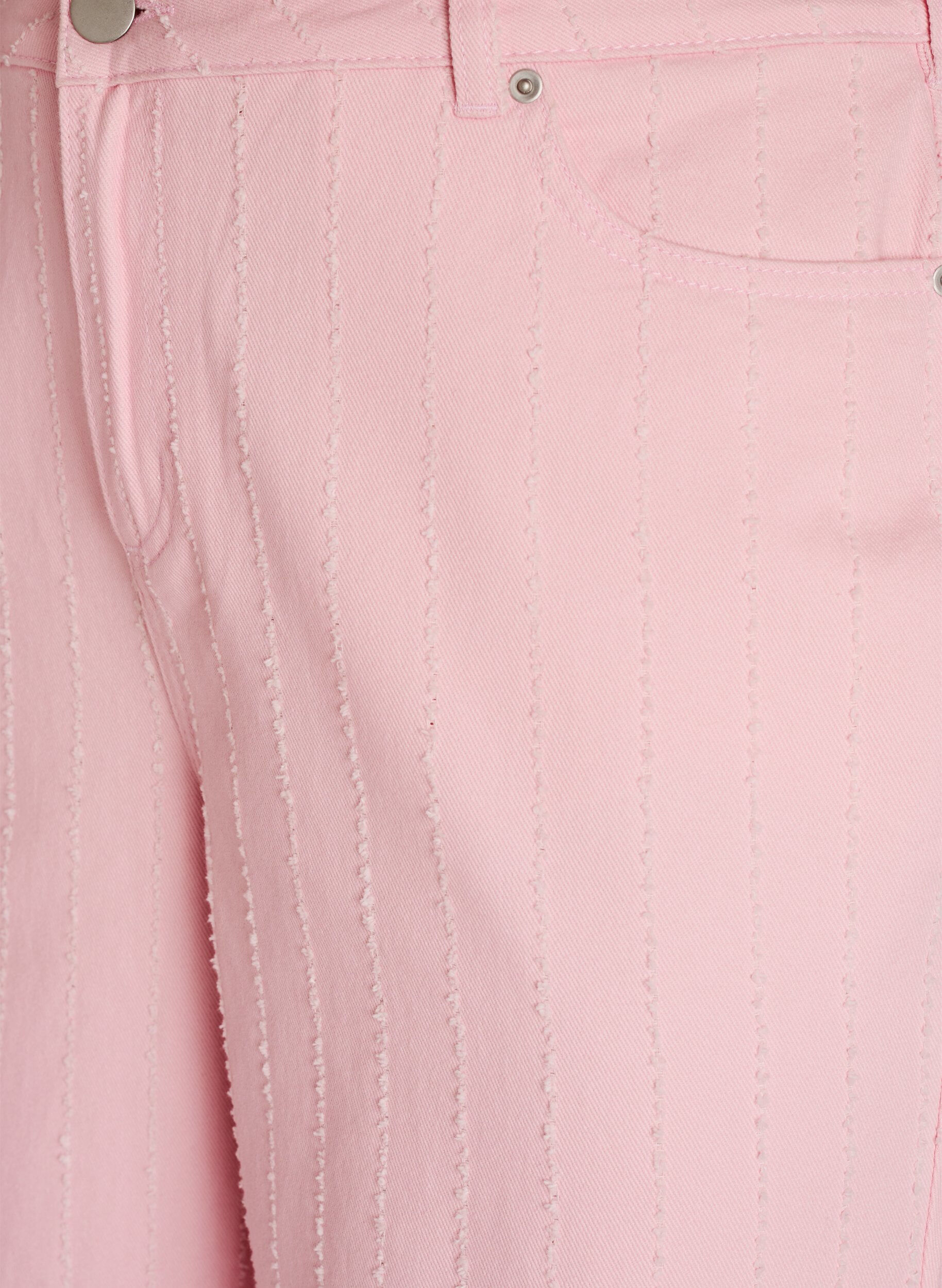 Zizzi Jeansy Myra z kolorowego denimu, o szerokim kroju i fakturowanym wzorze, R&oacute;żowy, Packshot image number 2