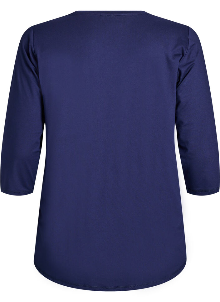 Sportowy top z rekawami 3/4, Niebieskie, Packshot image number 1