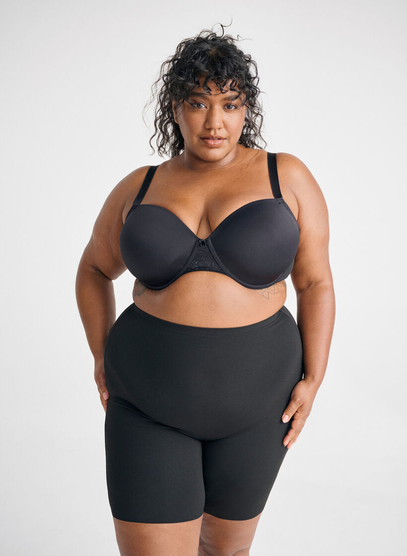 Lekkie szorty modelujace z wysokim stanem, Czarne, Image image number 0