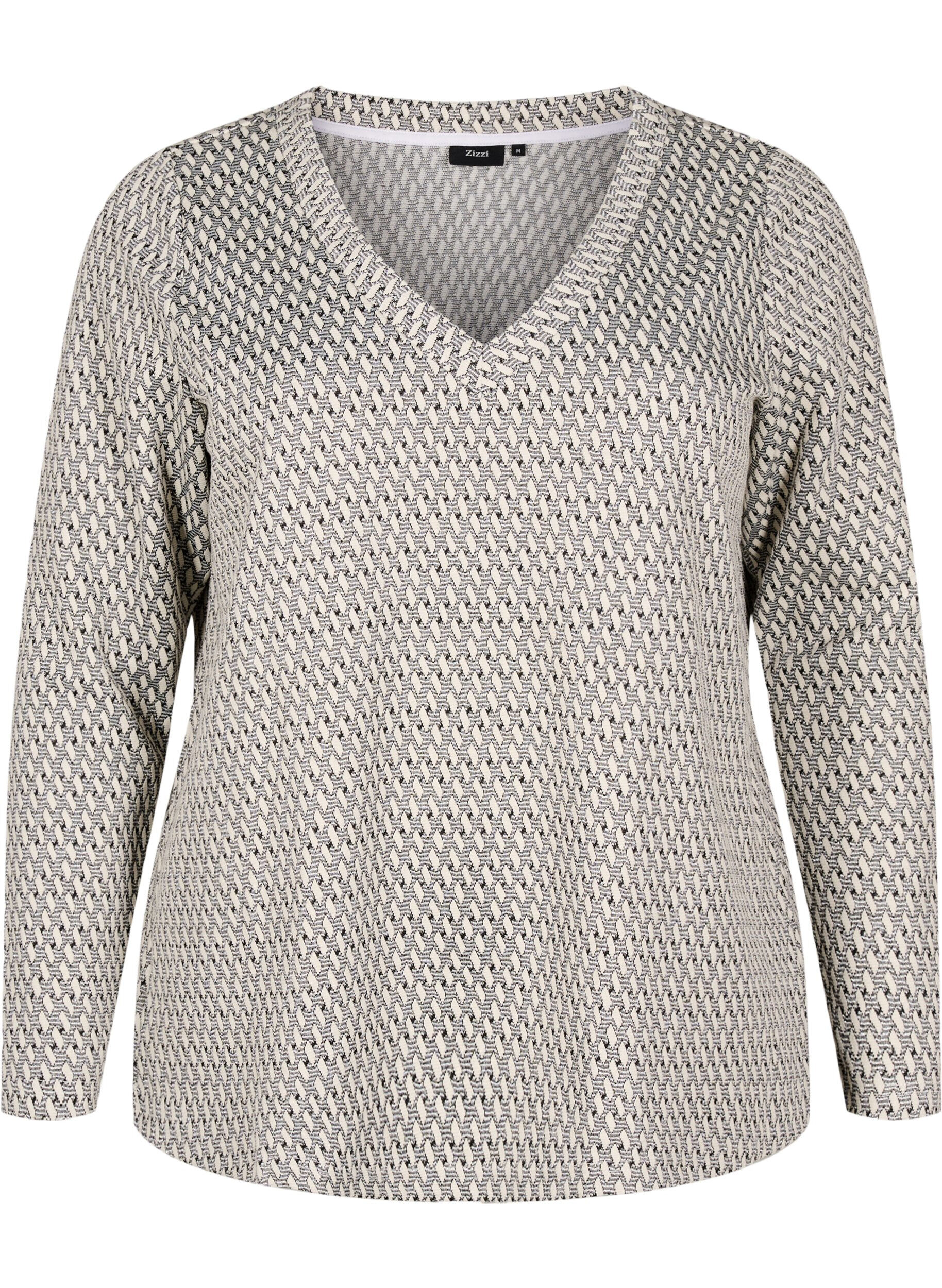 Bluzka z brokatowa nitka o wzorzystej fakturze