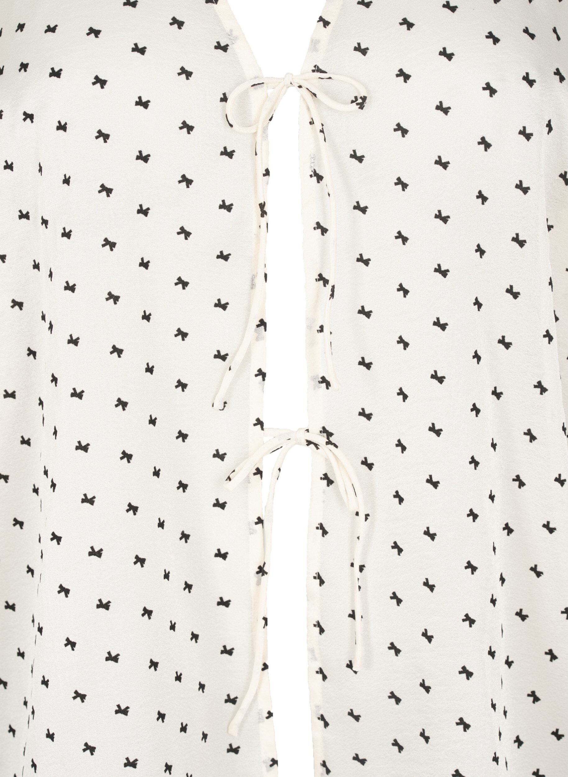 Zizzi Bluzka z wiazaniem i kokardkami, Ecru w Bow, Packshot image number 2