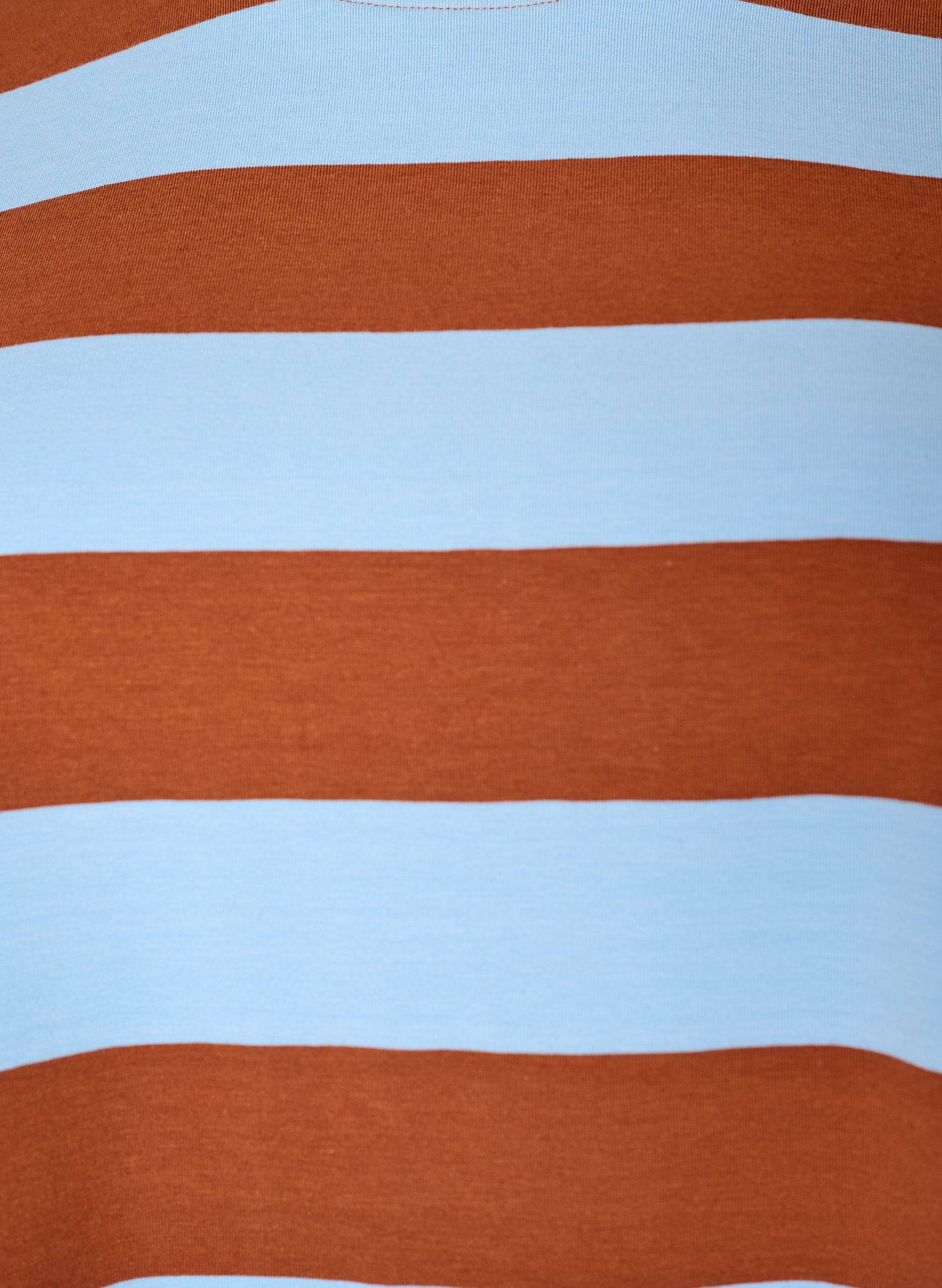 ZizziT-shirt w rozmiarze oversize z paskami i rekawami 1/2, Niebieskie, Packshot image number 2