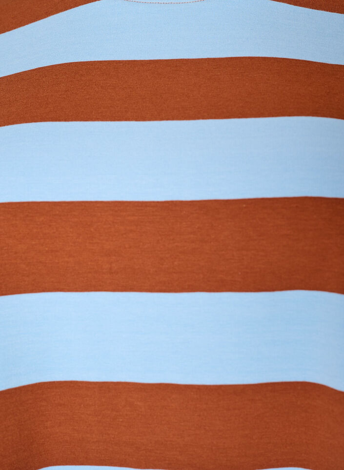 T-shirt w rozmiarze oversize z paskami i rekawami 1/2, Niebieskie, Packshot image number 2