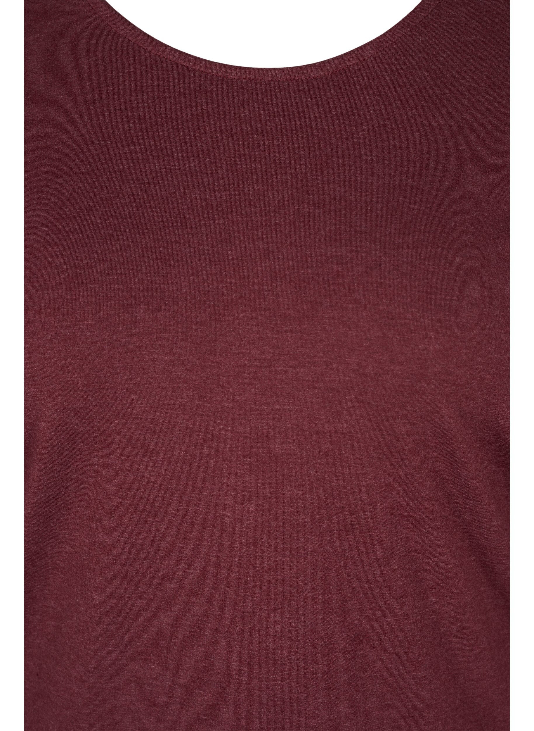Zizzi Basic blouse with long sleeves, Cabernet Melange, Packshot image number 2