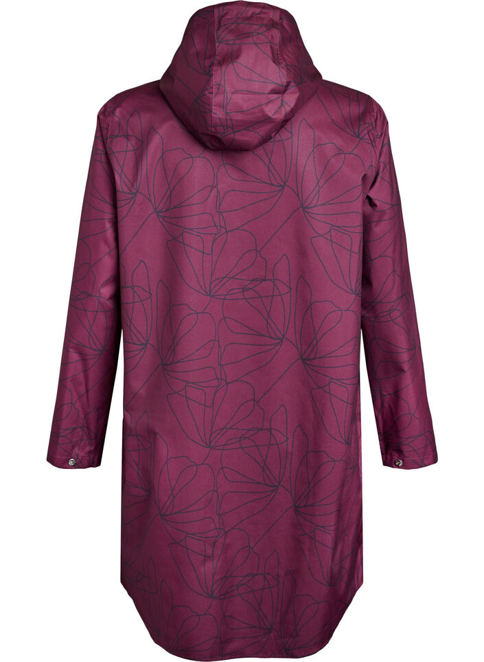 Wzorzysty plaszcz przeciwdeszczowy, Ciemnobordowy, Packshot image number 1