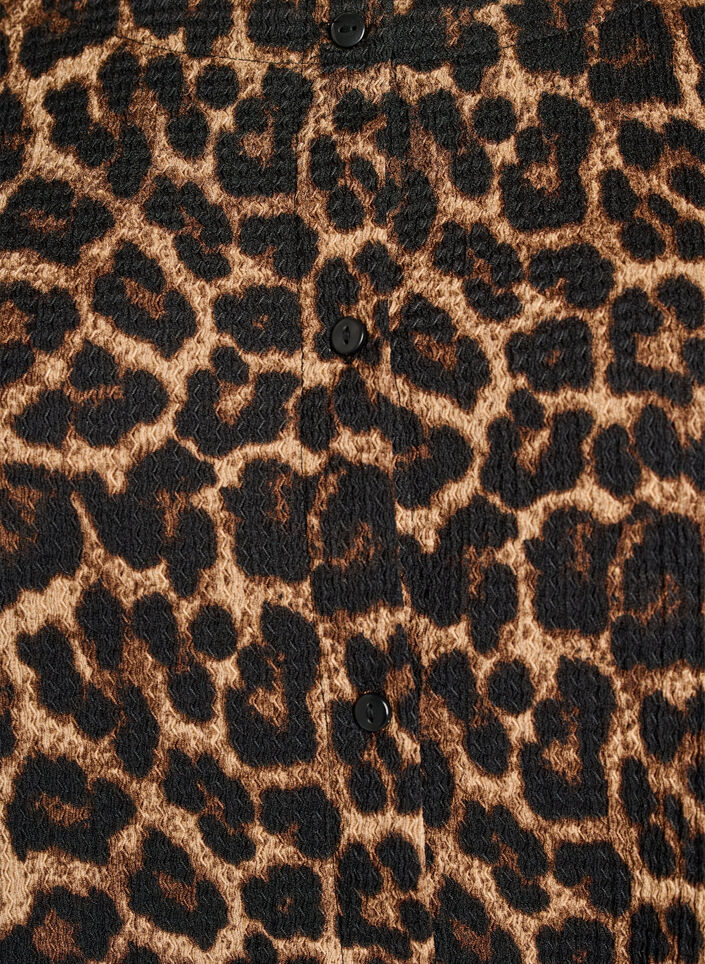 Bluzka z kr&oacute;tkim rekawem, z faktura i zapinaniem na guziki, Czarne, Packshot image number 2