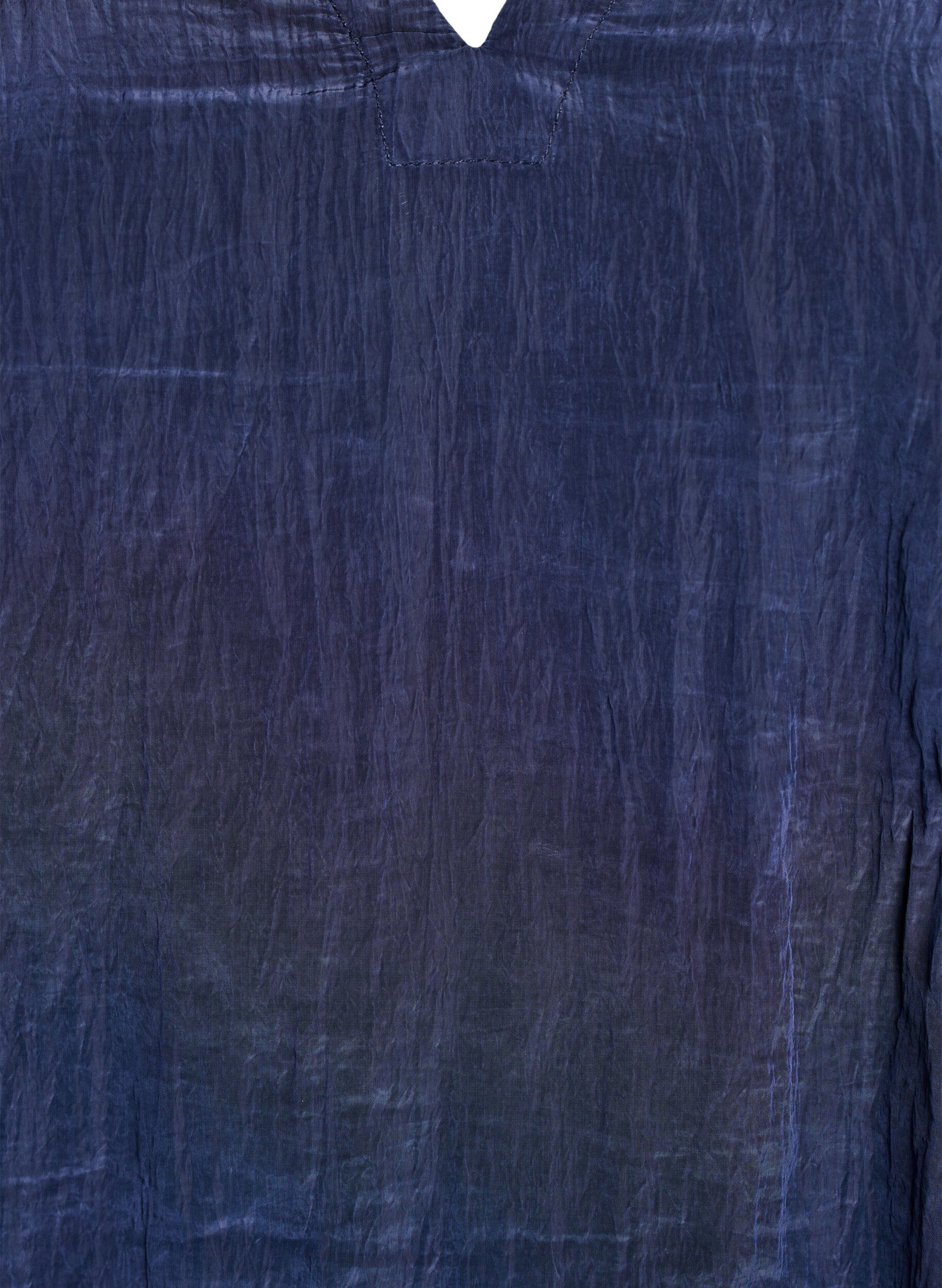 Zizzi Bluzka z dekoltem w ksztalcie litery V i pomarszczona faktura, Niebieskie, Packshot image number 2