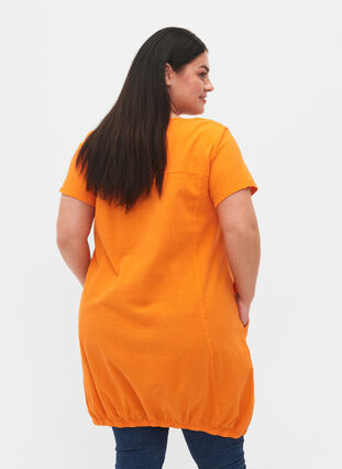 Bawelniana sukienka z krótkim rekawem, Orange Tiger, Model image number 1