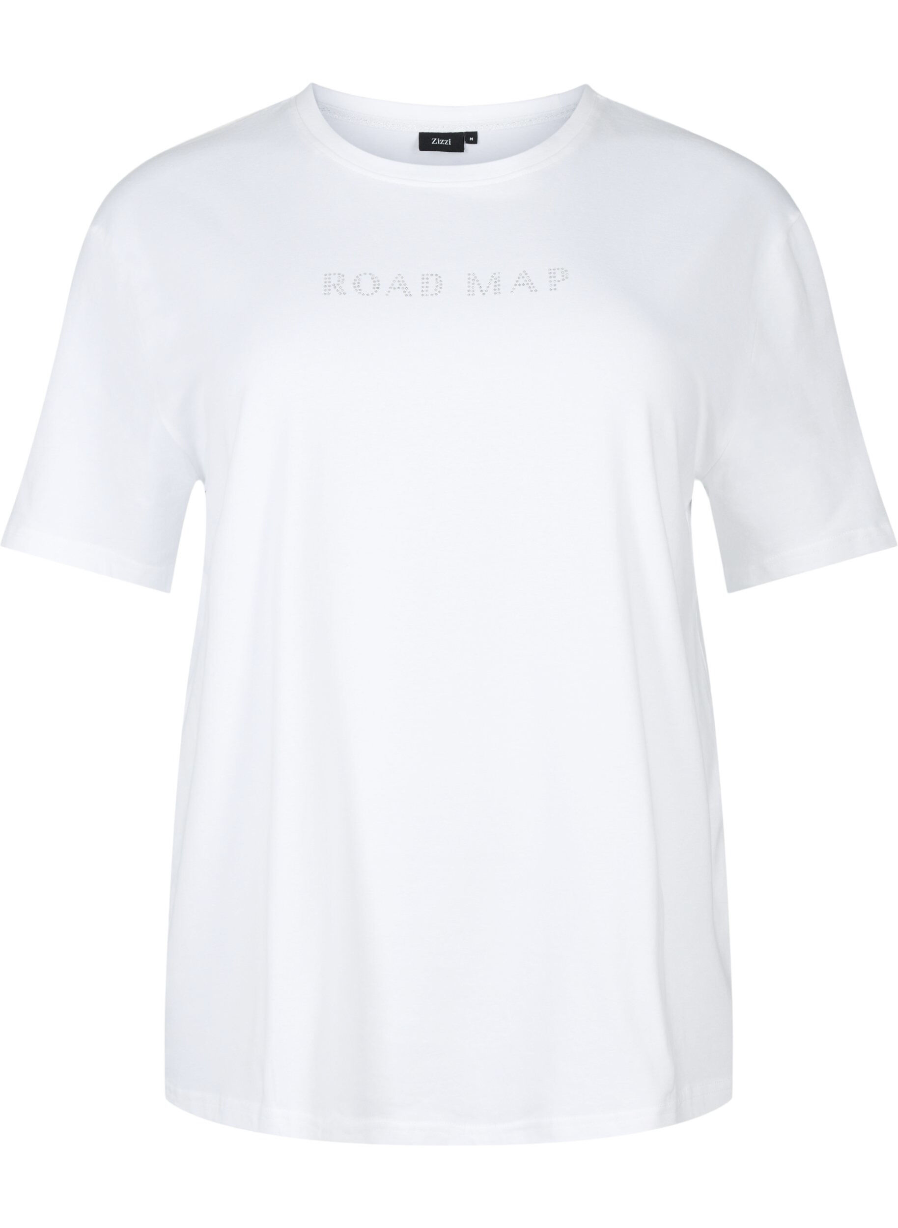 Zizzi T-shirt z bawelny organicznej, White, Packshot image number 0