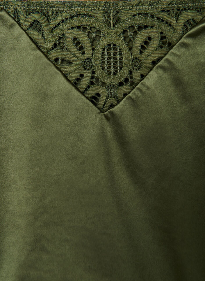 Stringi hipsterskie z koronka i microfibre, Zielony, Packshot image number 2