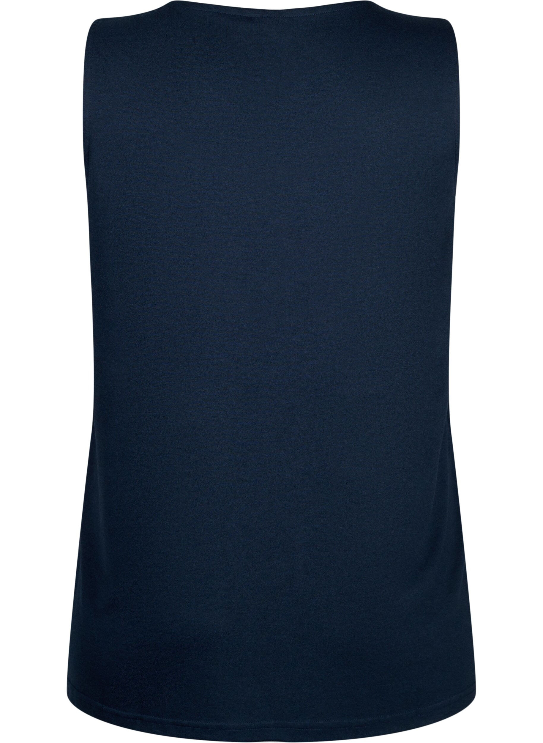 Zizzi Top bez rekaw&oacute;w z koronka, Total Eclipse, Packshot image number 1