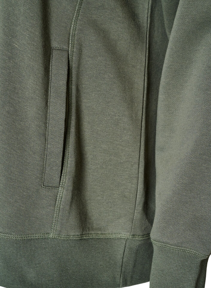 Bluza z wysokim kolnierzem i kieszeniami, Zielony, Packshot image number 3