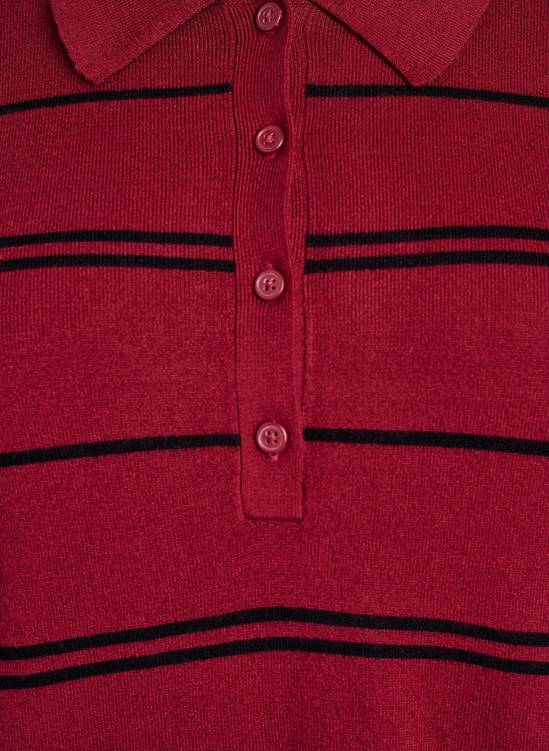 Zizzi Dzianinowa bluzka z kolnierzykiem, Czerwony, Packshot image number 2