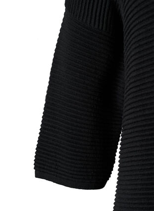 Strukturalna bluzka z dzianiny z golfem, Black, Packshot image number 2