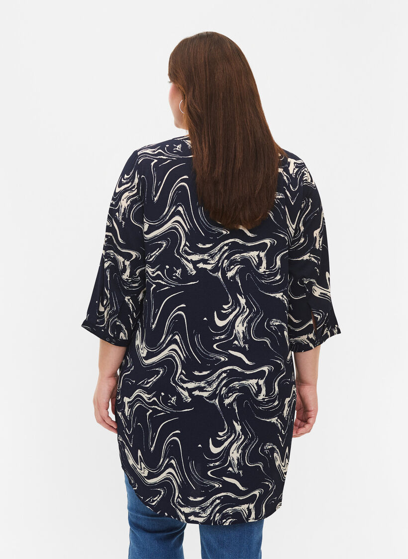 Tunika z rekawem 3/4 i nadrukiem, N. Blazer Swirl AOP, Model image number 1