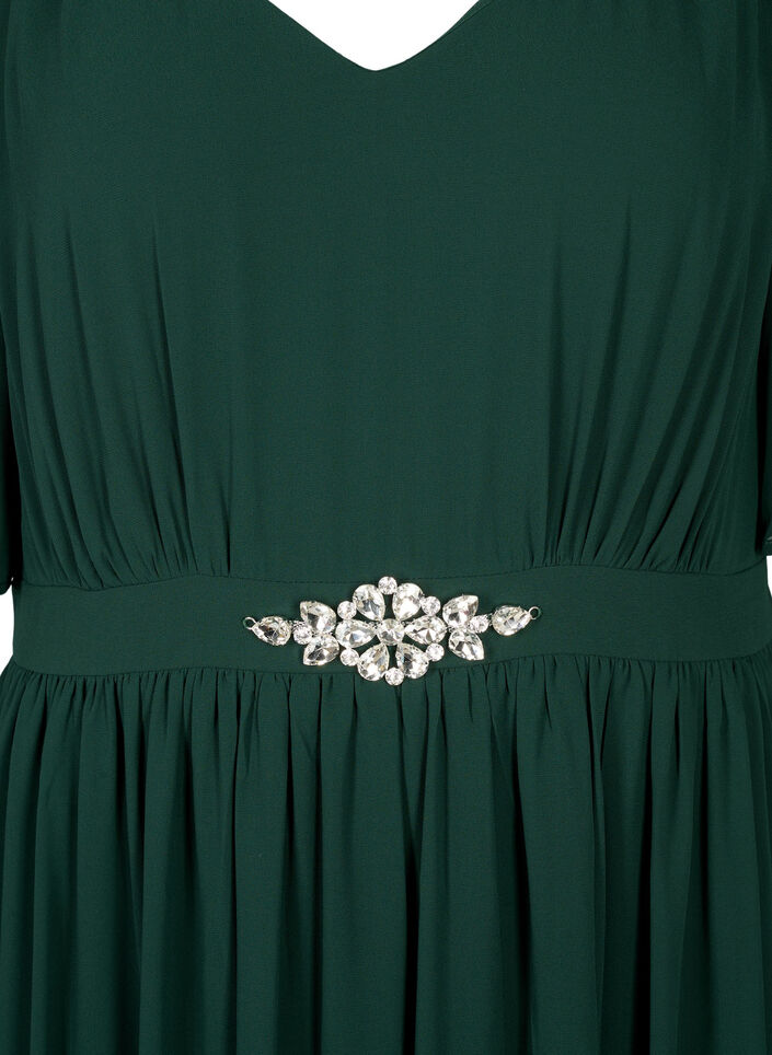 Dluga sukienka z plisami i krótkimi rekawkami, Scarab, Packshot image number 2