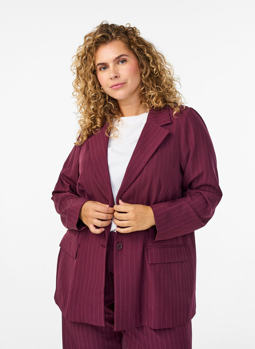 Marynarka z kieszeniami i rozcieciami, Czerwony, Model image number 0