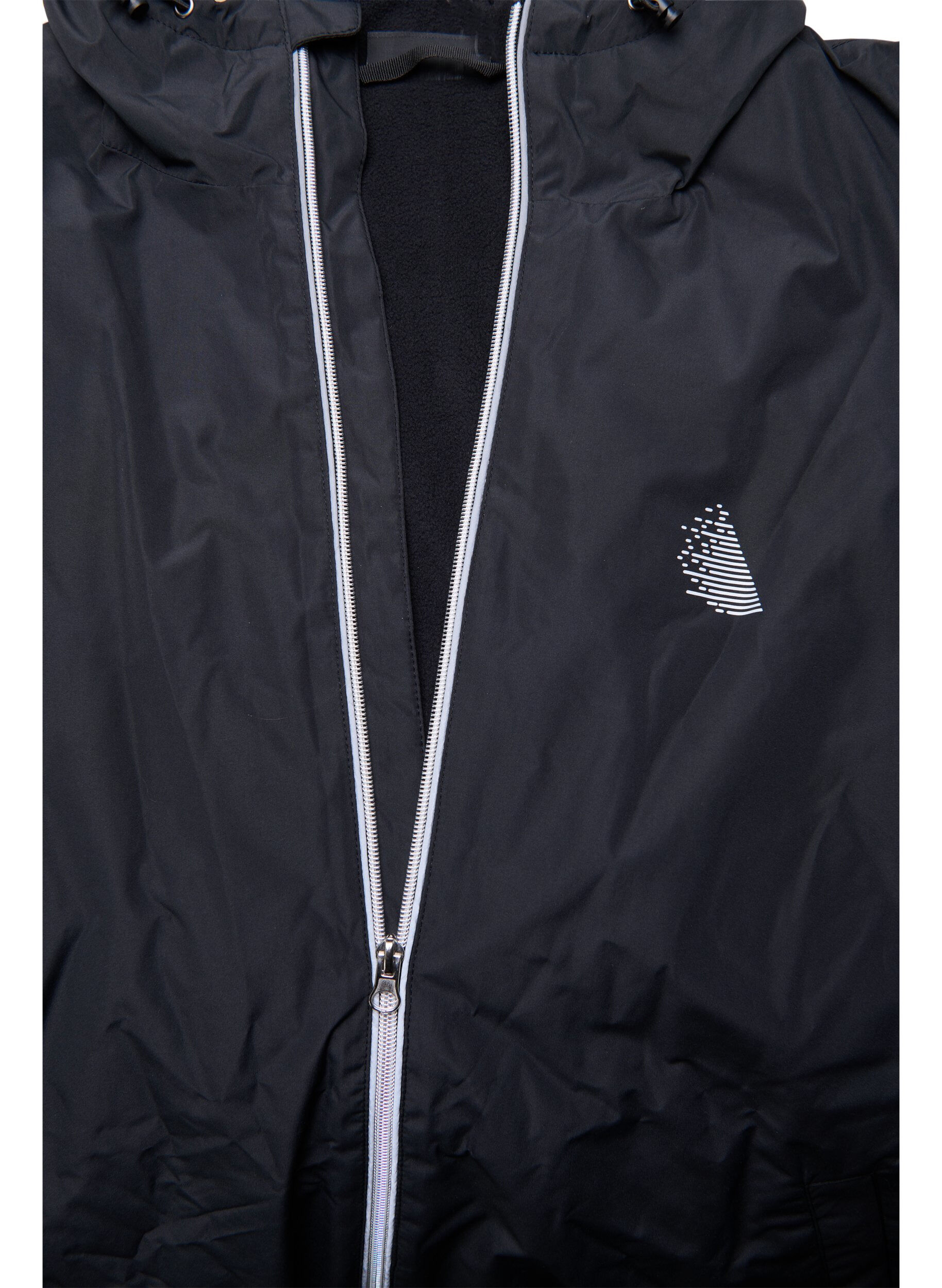 Zizzi Hooded rain jacket with reflective piping, Black, Packshot image number 3