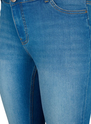 Bardzo waskie jeansy Sanna z przetarciami, Blue denim, Packshot image number 2