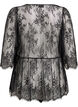 Bluzka koronkowa z kokardka i rekawami 3/4, Czarne, Packshot image number 1