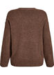Luzny dzianinowy sweter z widocznymi szwami, Brązowy, Packshot image number 1