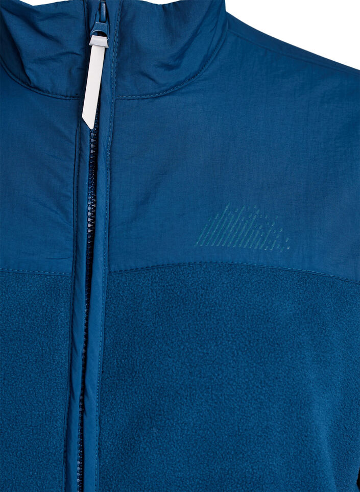 Kurtka polarowa z wysokim kolnierzem i kieszeniami, Niebieskie, Packshot image number 2