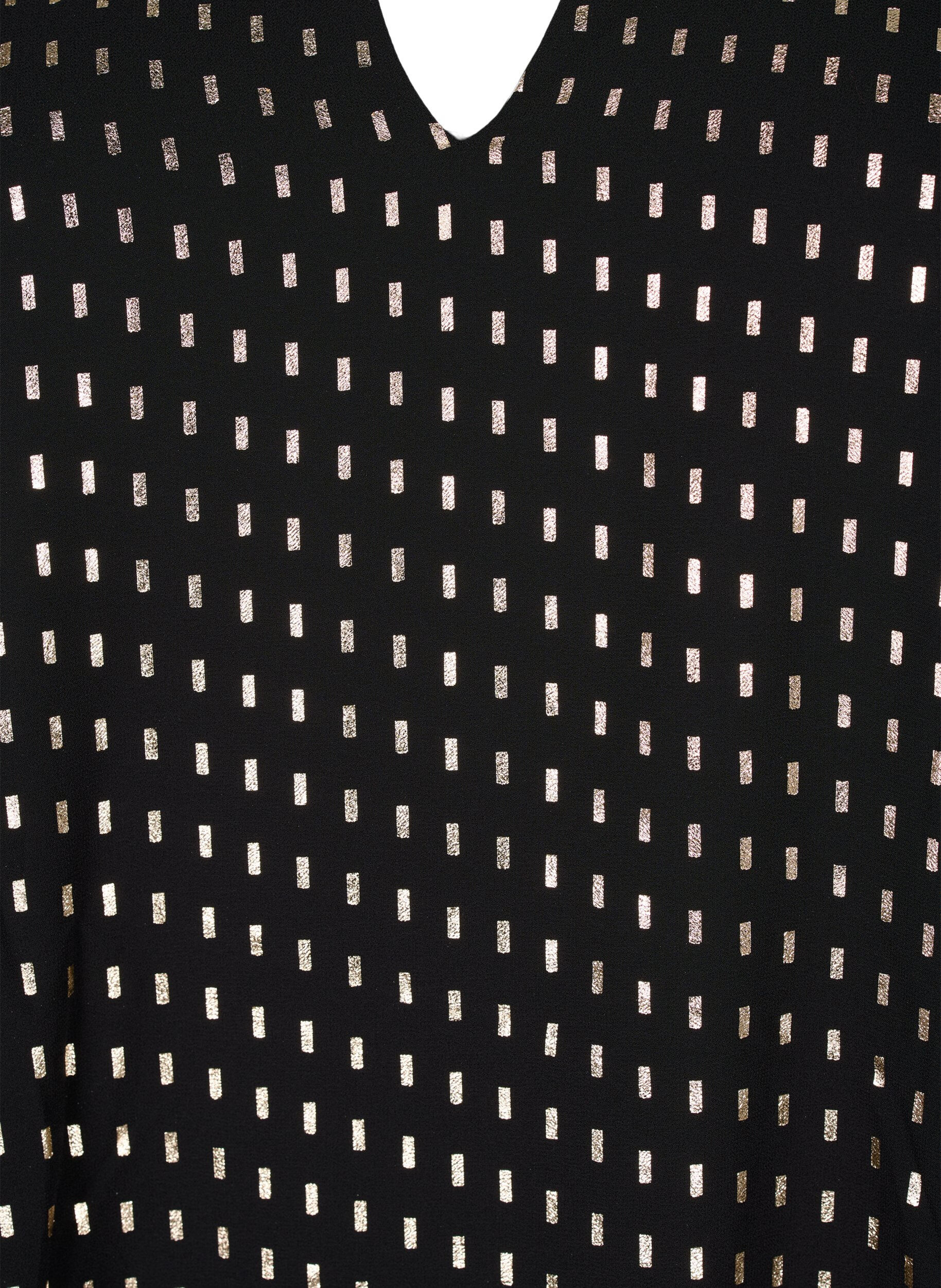 Zizzi Sukienka z dlugimi rekawami i foliowym nadrukiem, Black w. Gold, Packshot image number 2