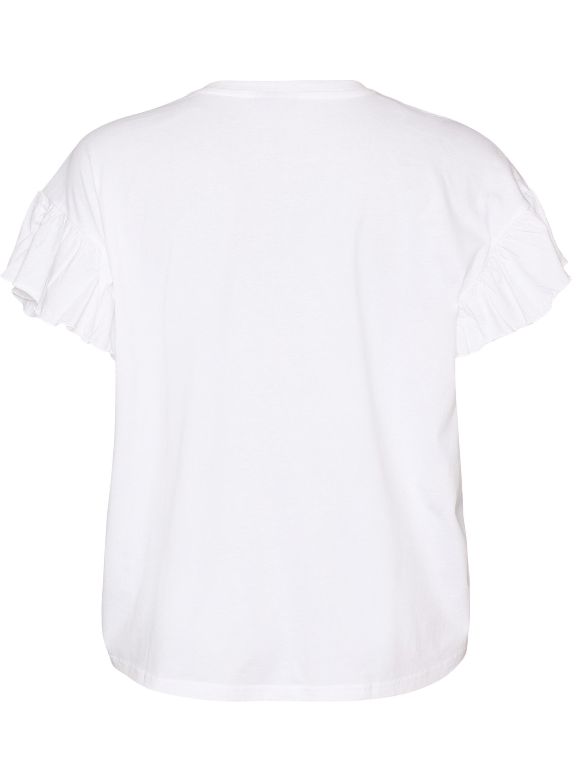 ZizziT-shirt z bawelny organicznej z bufiastymi rekawami, Biały, Packshot image number 1