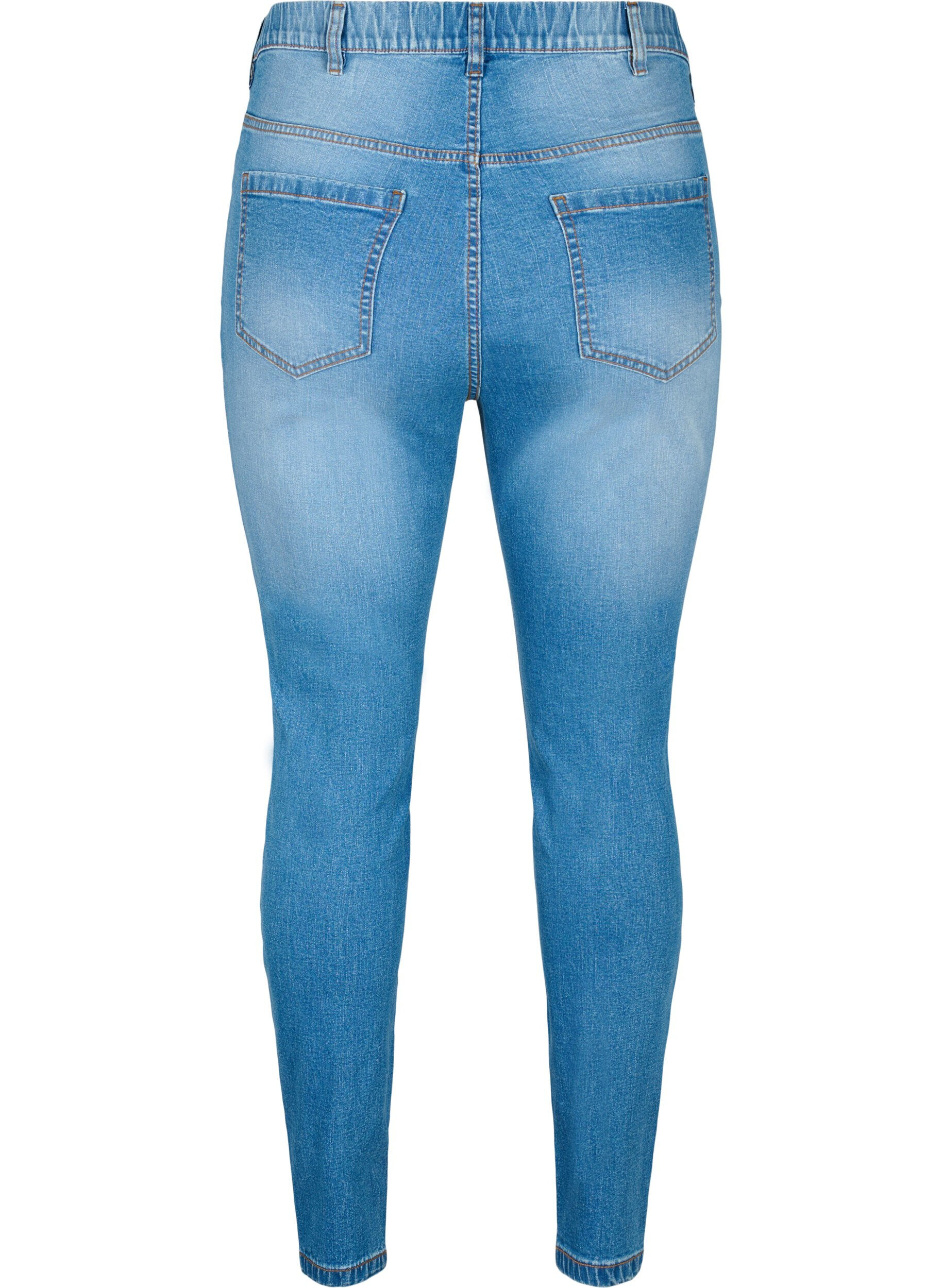 Zizzi Jegginsy z tylnymi kieszeniami, Blue denim, Packshot image number 1