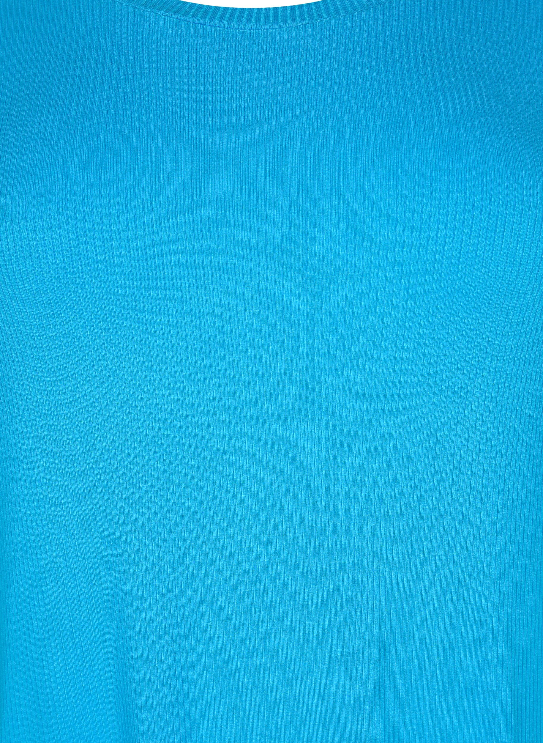 Zizzi Wiskozowa sukienka midi z kr&oacute;tkimi rekawami, Ibiza Blue, Packshot image number 2