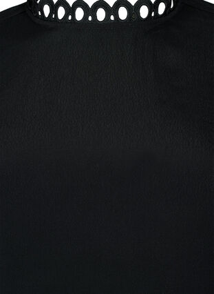 Wiskozowa bluzka z szydelkowymi rekawami, Black, Packshot image number 2