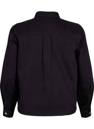 Plócienna kurtka zapinana na guziki, Black, Packshot image number 1
