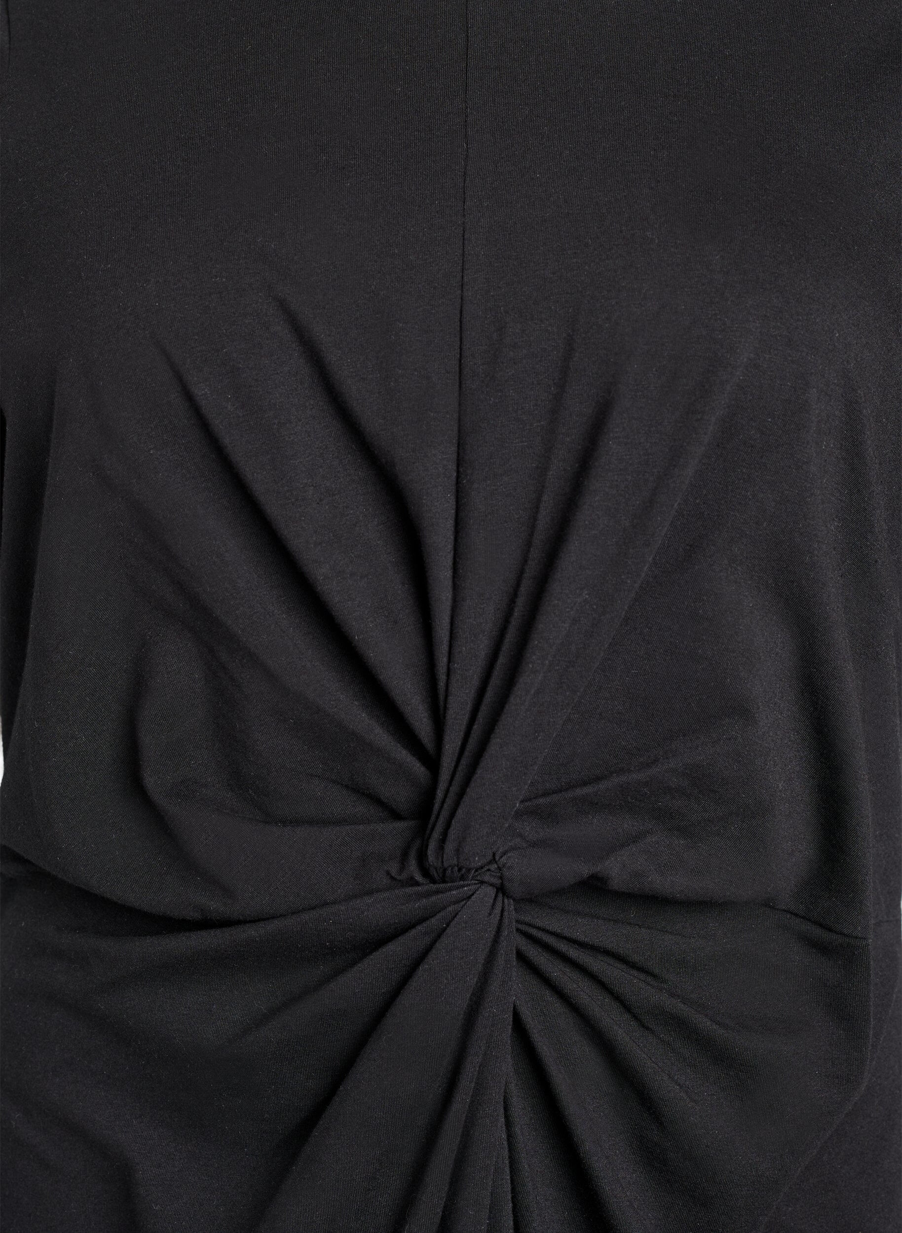 ZizziSukienka bawelniana z efektem skretu, Czarne, Packshot image number 2