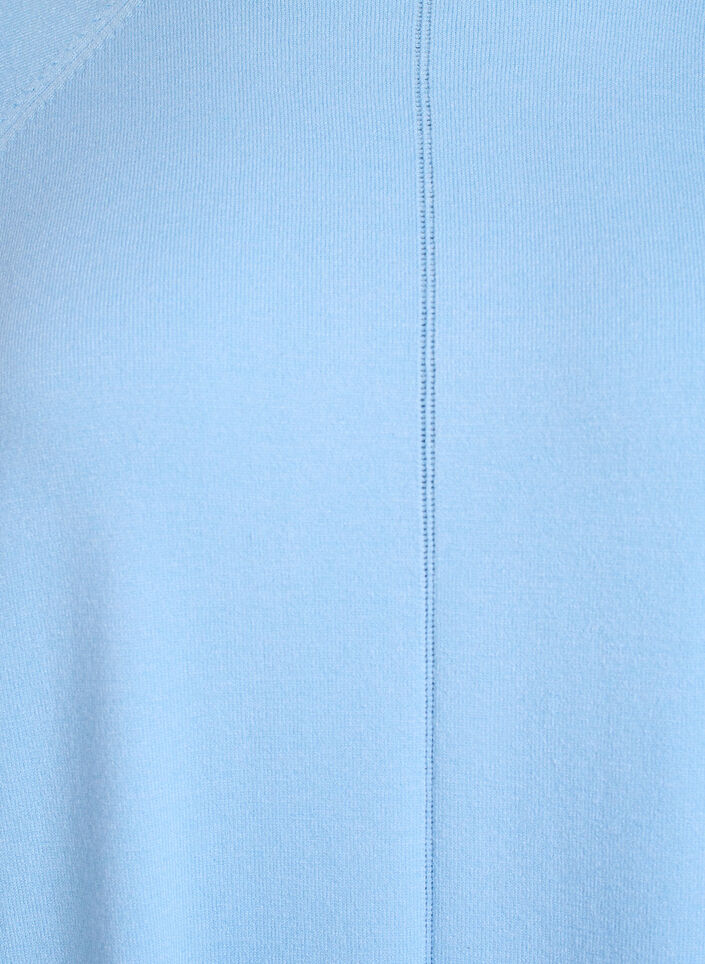 Dzianinowa bluzka z okraglym dekoltem i wzorem, Niebieskie, Packshot image number 2
