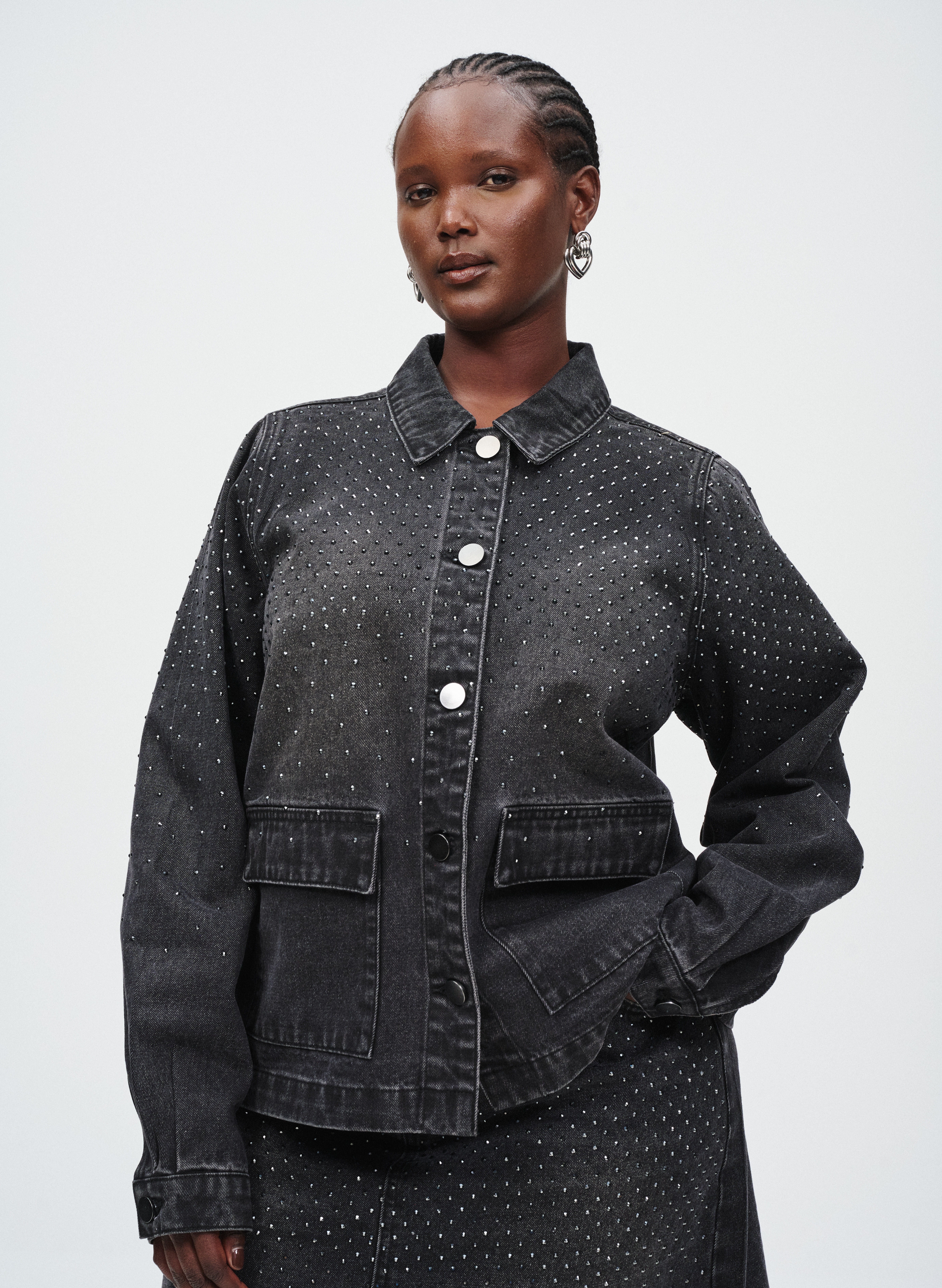 Zizzi Denim z kamiennymi detalami, , Model